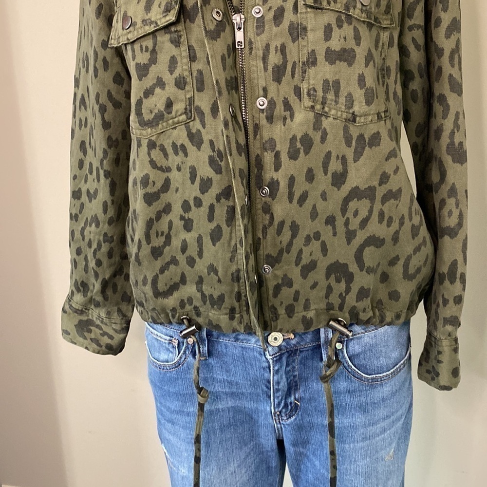 Rails Collins Green Leopard Tencel Lightweight Military Jacket Green Size XS NEW - Picture 8 of 12